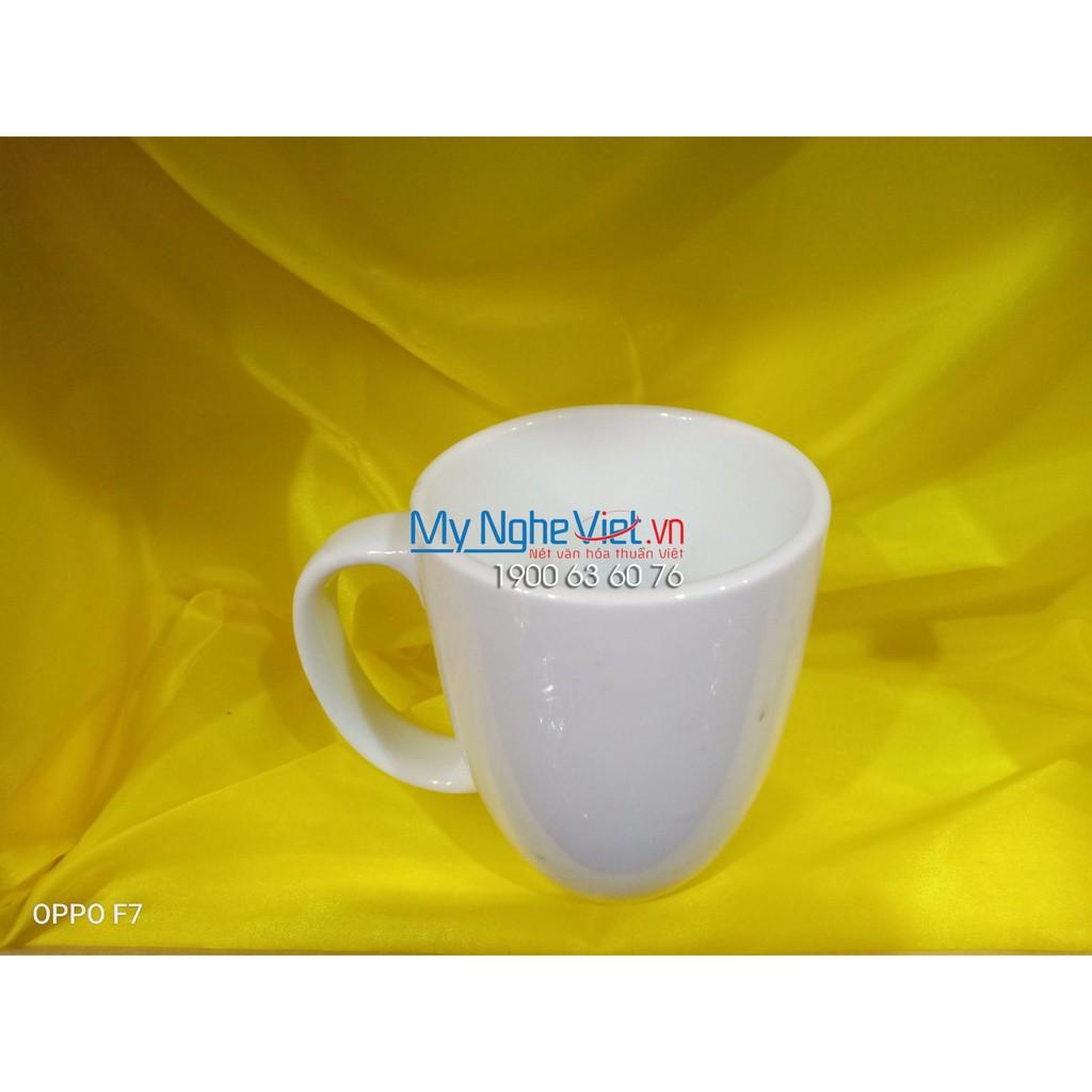 Ly sứ Bát Tràng Latte Màu Trắng MNV-LS008