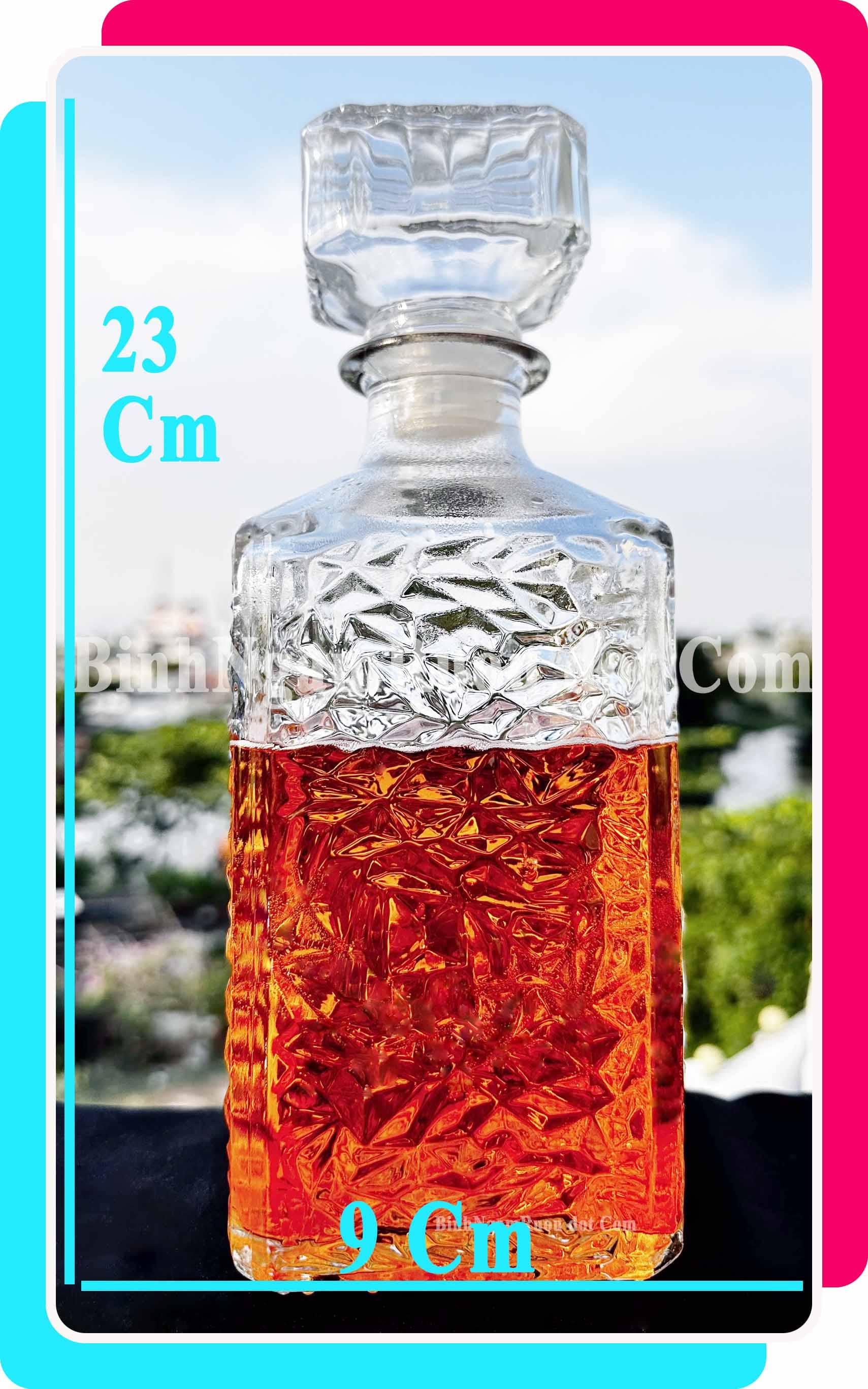 [Mua 5 Tặng 1 ] C21 Chai Đựng Rượu Thủy Tinh Vuông 1000ml - Đẹp Cao Cấp - Nắp Kín Thủy Tinh Trong - Tặng Biếu Sang Trọng