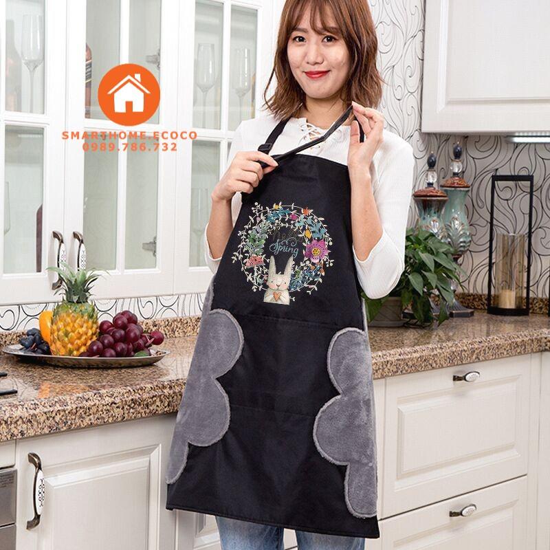 Tạp Dề Nấu Ăn Hoạ Tiết Hoa Xinh Xắn