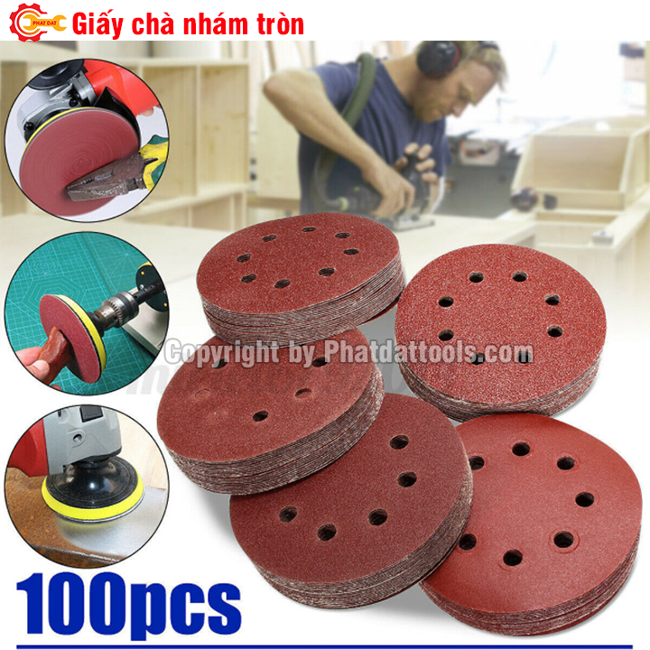 Giấy nhám chà tường cỡ giấy tùy chọn D125-180-230mm-Hộp 100 tờ