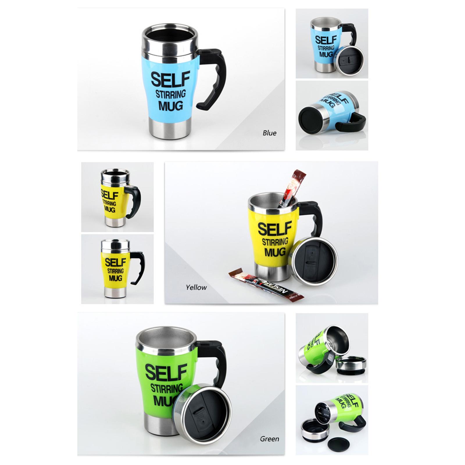Cốc Cà Phê Điện Thép Không Gỉ Có Nắp Chống Tràn Dung Tích 350Ml