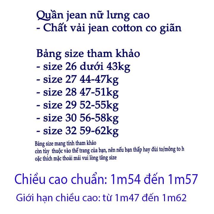 Quần jean nữ lưng cạp cao dáng ôm chất vải jean bò co giãn mẫu đẹp 2023 - TCS631