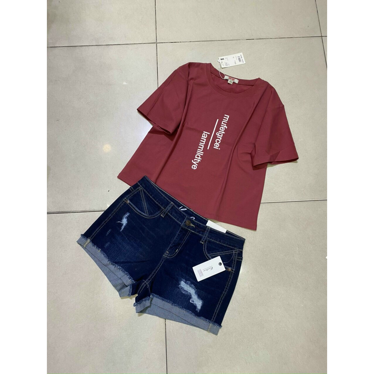 Áo thun cotton croptop lửng siêu cute