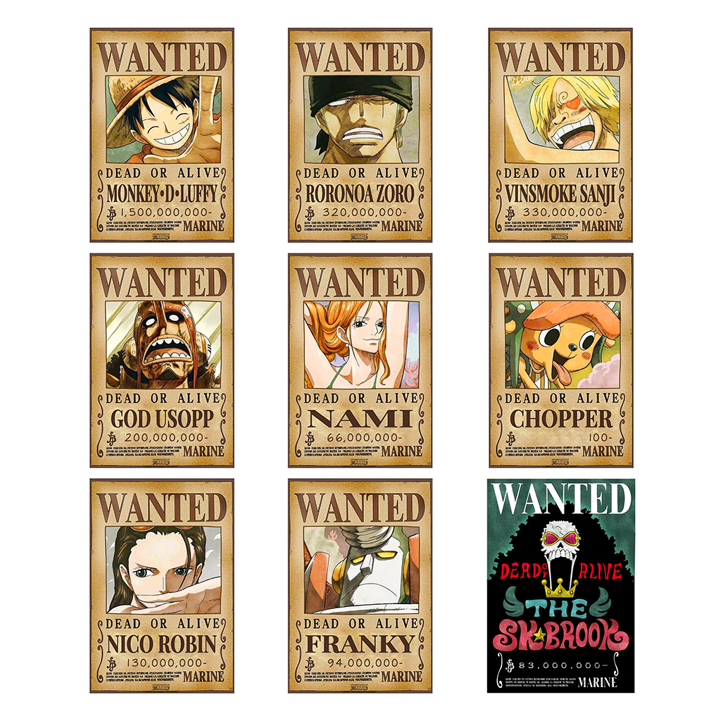 Poster truy nã Băng Hải Tặc Mũ Rơm (Timeskip) - One Piece