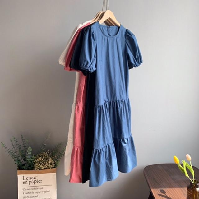 Váy rút dây eo xoè 2 tầng hottrend váy dạo phố váy dự tiệc váy đi chơi