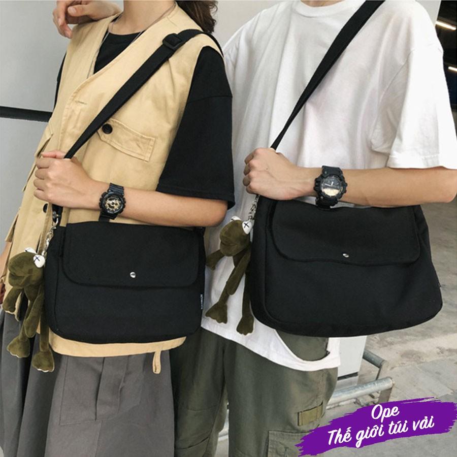 Túi Vải Đeo Chéo Nam, Nữ Basic, Túi Vải Canvas Đựng Đồ Tiện Lợi Kiểu Dáng Đơn Giản - OTV023 - Ope Store