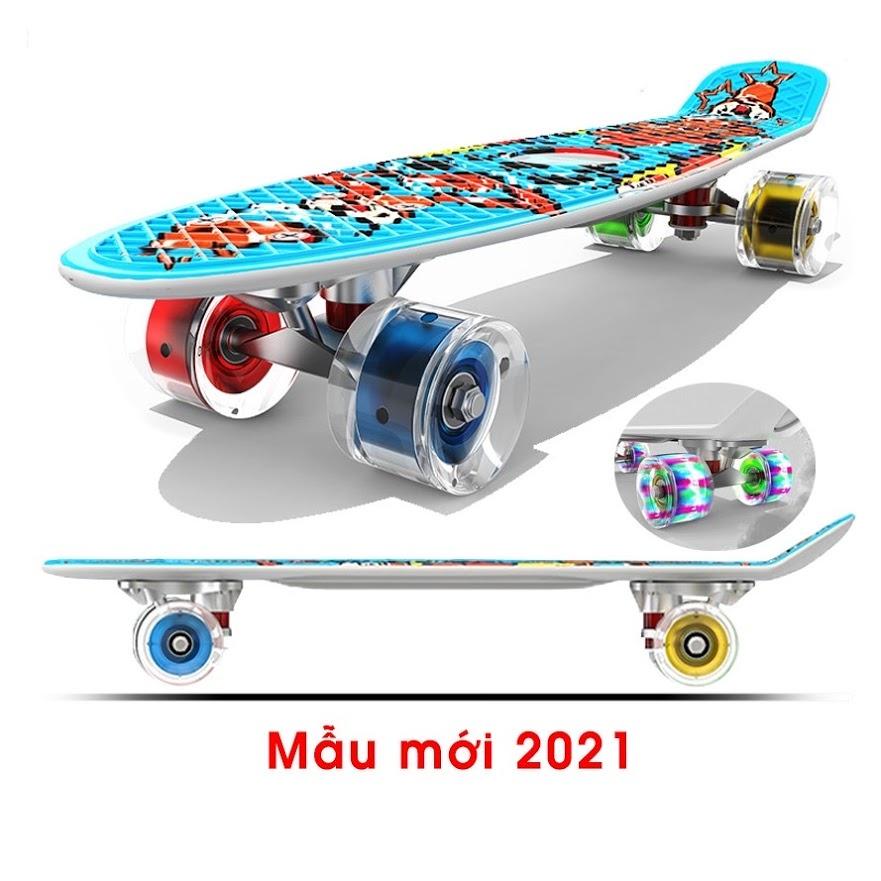 Ván Trượt Skateboard Keentore Penny Cầm Tay Nhiều Màu Có Đèn Led