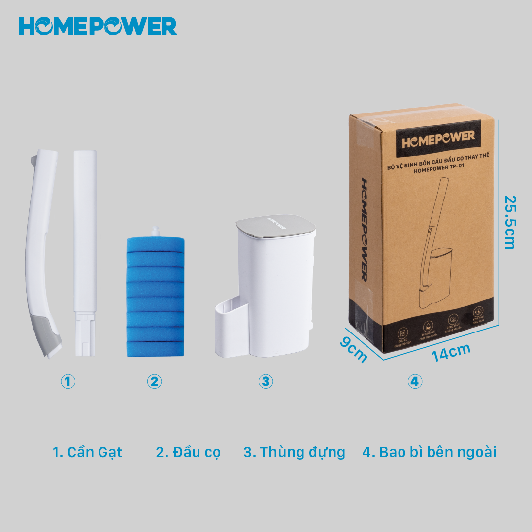 Chổi Cọ Nhà Vệ Sinh, Bồn Cầu Dùng 1 Lần Treo Tường Tiện Lợi Homepower TP-01