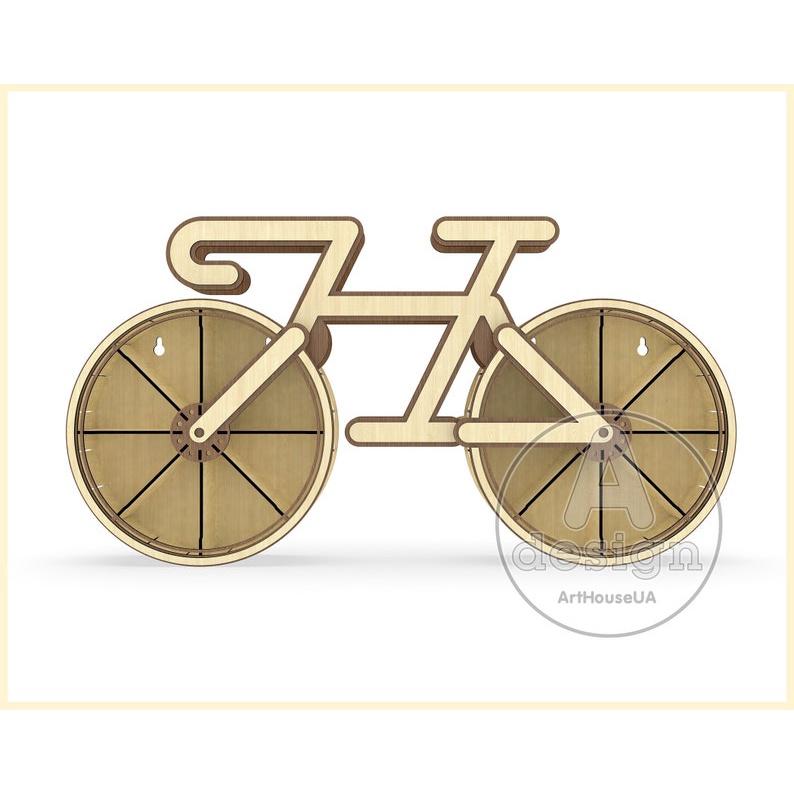 Kệ  treo tường trang trí decor ván plywood nhập khẩu dày 6mm phong cách retro cổ điển mẫu xe đạp