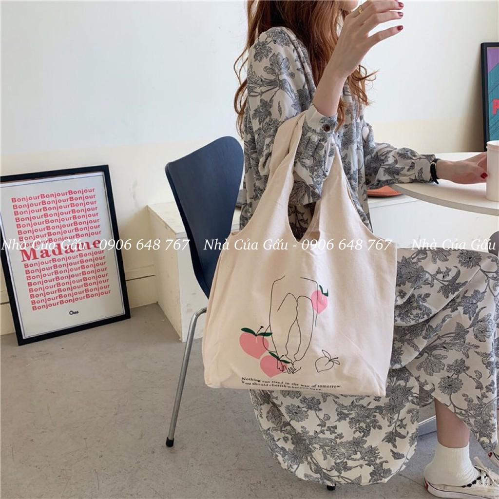 Túi tote ulzzang đào, cam cưng xỉu