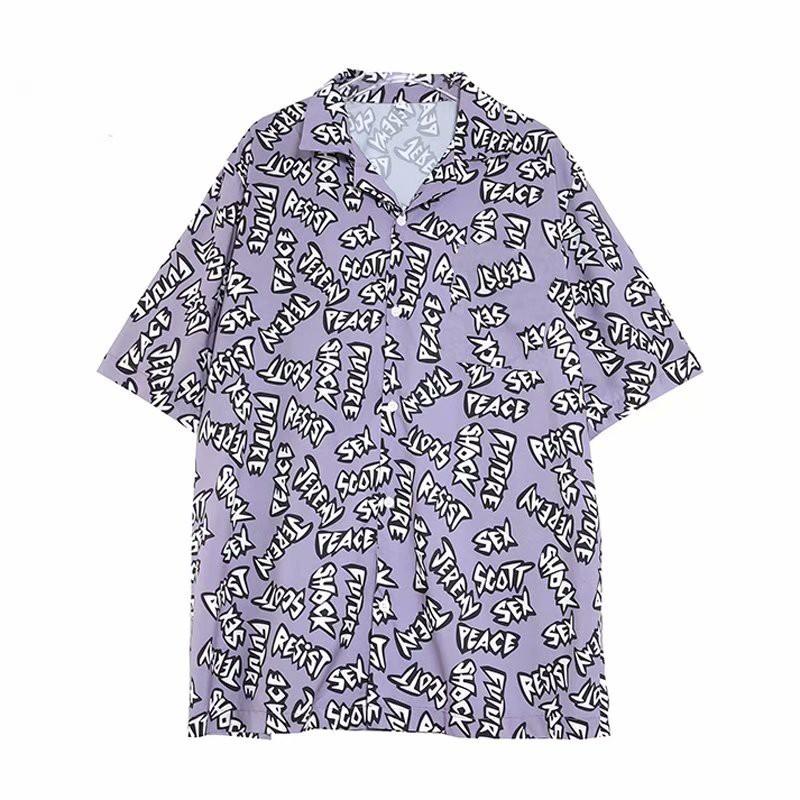 Áo Sơ Mi Ngắn Tay In Họa Tiết Thời Trang Năng Động Cá Tính Dành Cho Nam