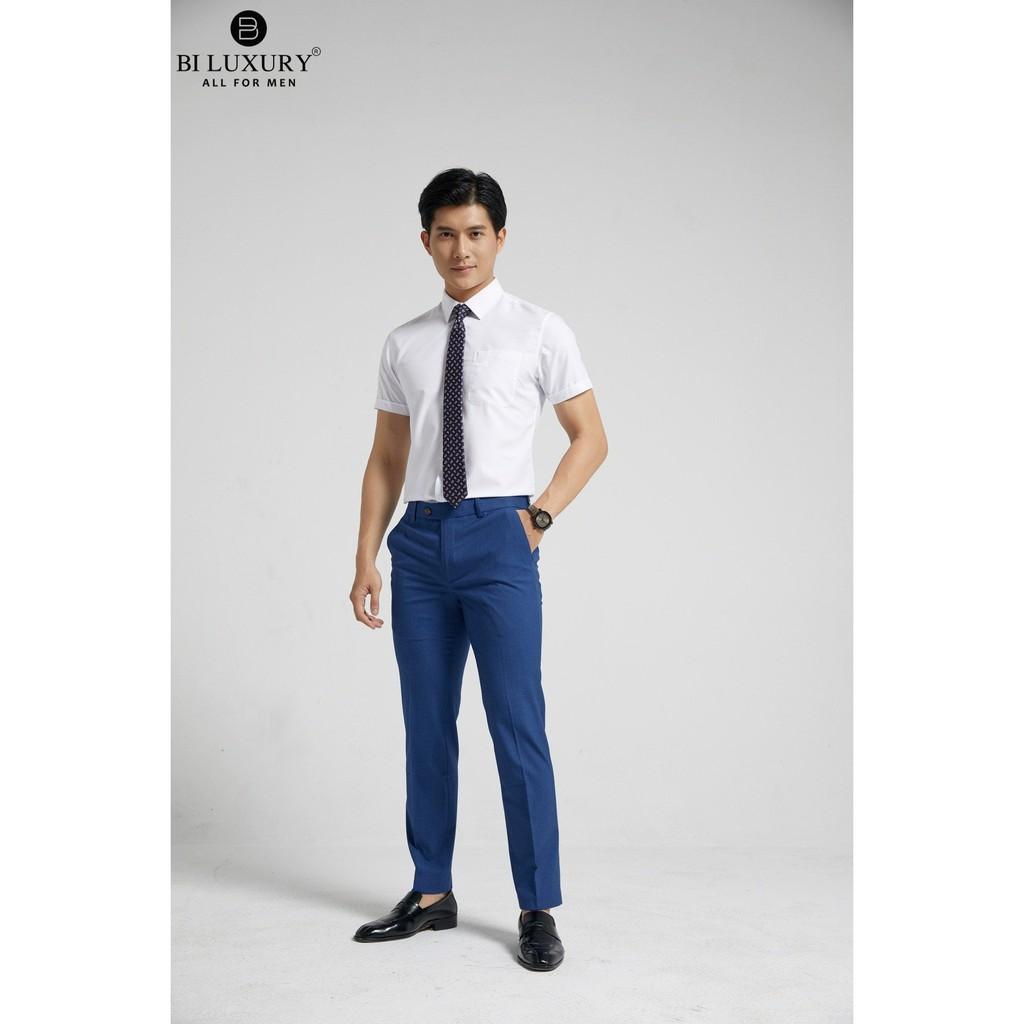 Áo sơ mi nam ngắn tay BILUXURY công sở kháng khuẩn thời trang chất vải cao cấp mềm mịn thoáng mát 4SMCB008TRK