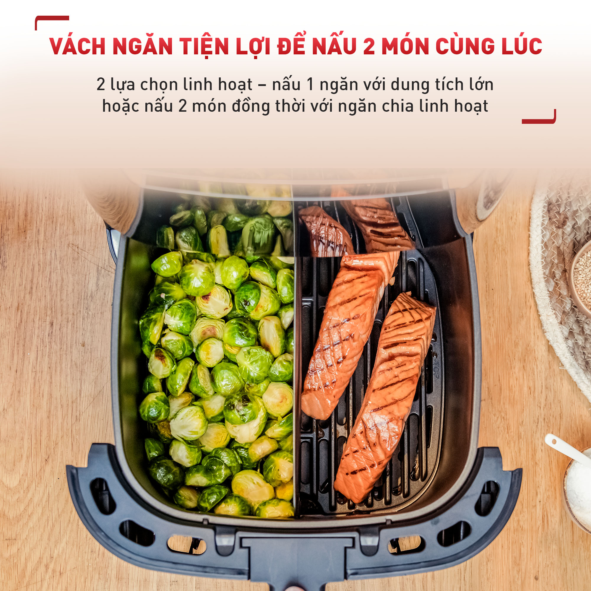 [SẢN PHẨM MỚI] Nồi chiên không dầu Tefal 2in1 Easy Fry &amp; Grill 6.5L XXL EY801D15 - Hàng chính hãng