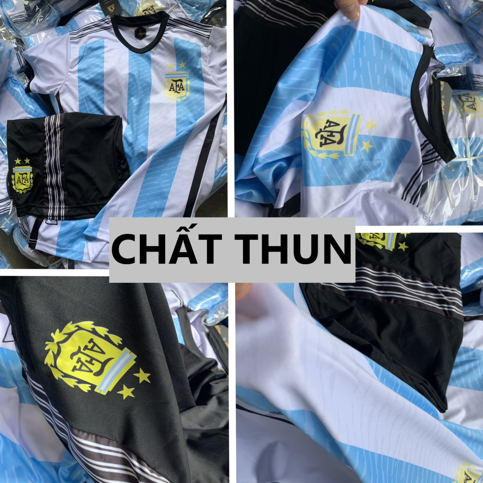 [Siêu SALE] Có in tên số / Bộ Quần Áo Argentina World Cup 2022 2023 Trắng Sọc Xanh, Tím - Chất Thun, WC 2022/ 2023 đá banh, áo bóng đá Nam Nữ - Tùy chọn