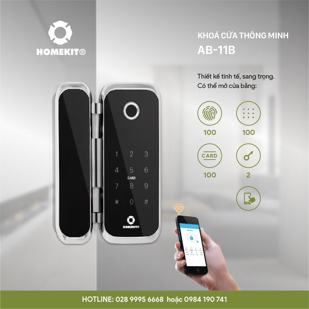 Khoá vân tay chuyên cho cửa kính cường lực liên kết Smart phone AB-11B HomeKit, app TT LOCK