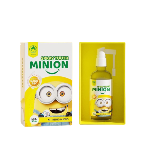 Xịt răng miệng Minion Gold Dr.maya hộp/50ml, Vệ sinh răng miệng ngăn ngừa sau răng cho bé từ 6 tháng tuổi