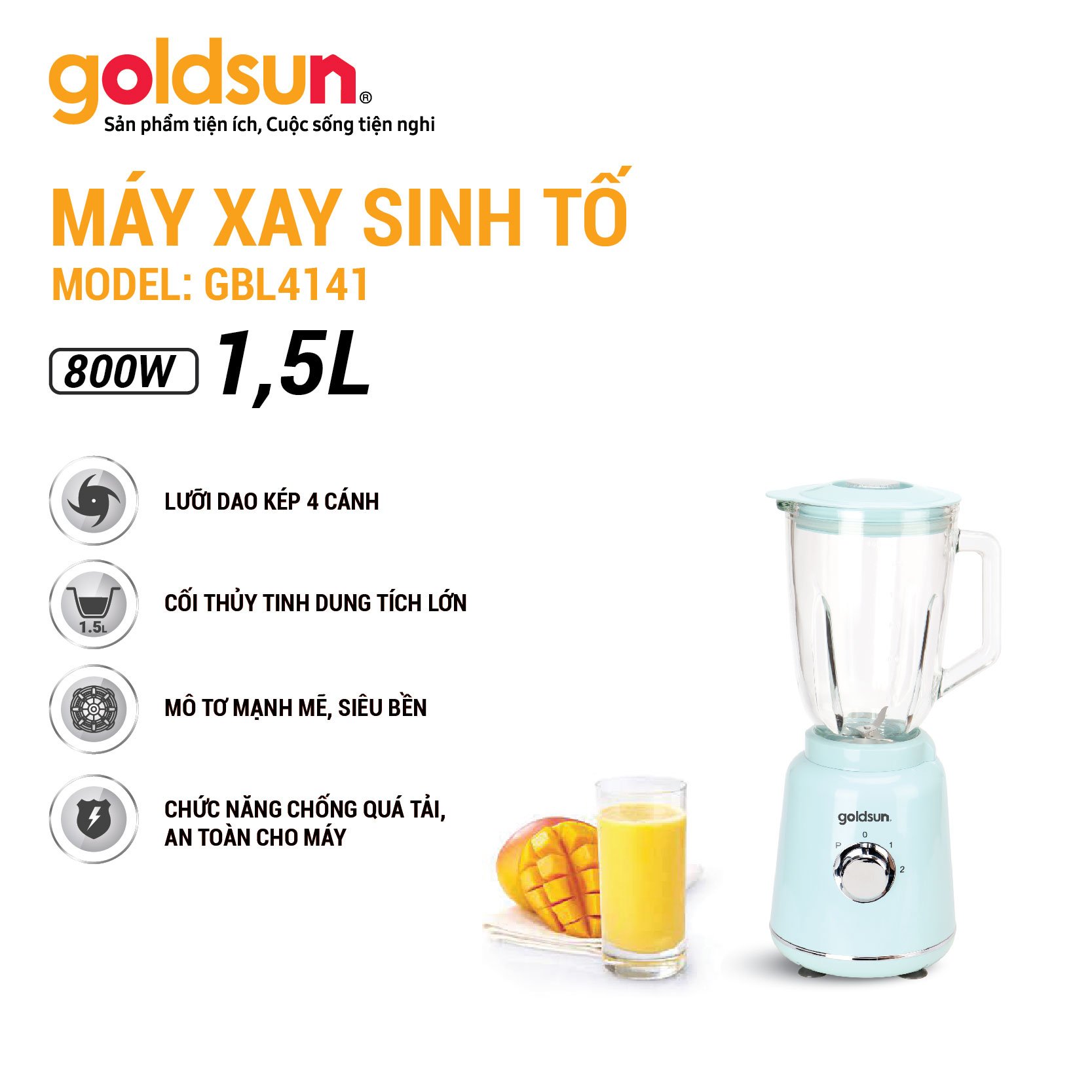 Máy xay sinh tố Goldsun GBL4141 - Hàng chính hãng