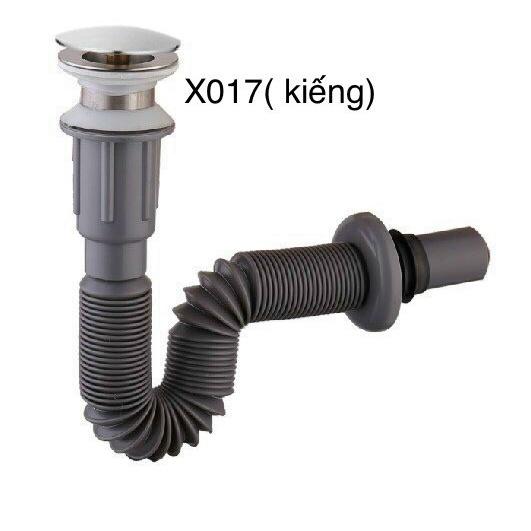 Bộ Xả lavabo Ruột Gà Nhấn Xám
