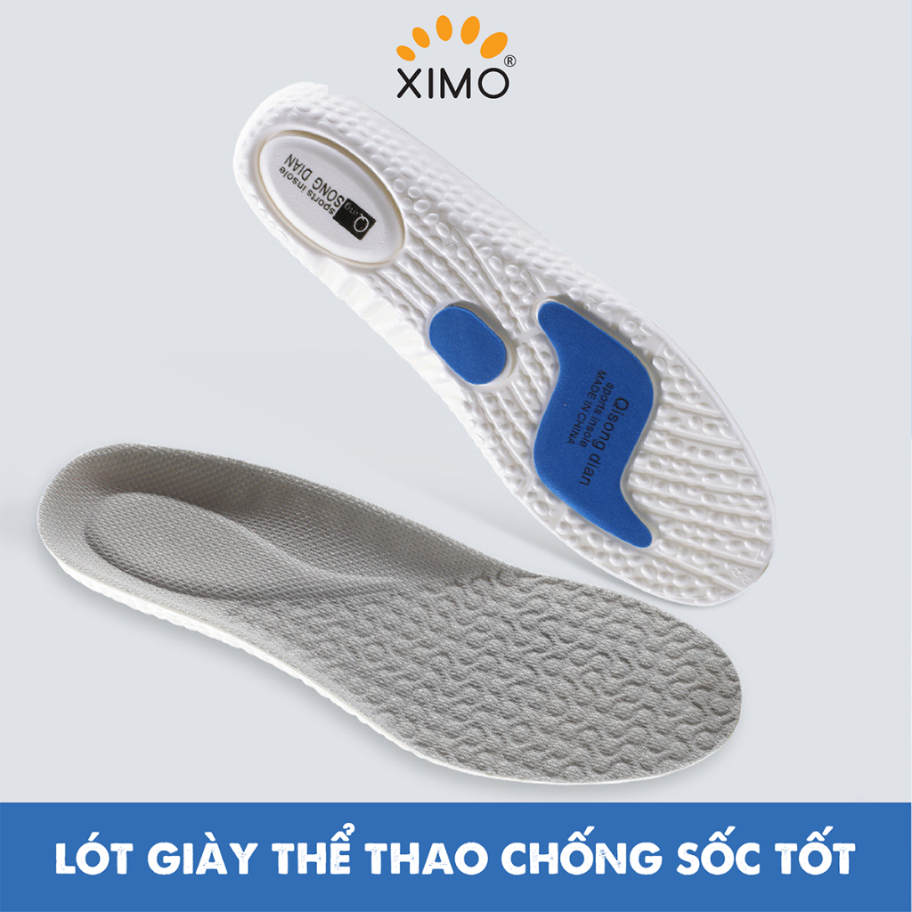 Lót giày thể thao cao su non EVA êm ái, giảm tác động lực vào lòng bàn chân, thấm hút mồ hôi tốt XIMO (LGTT27)