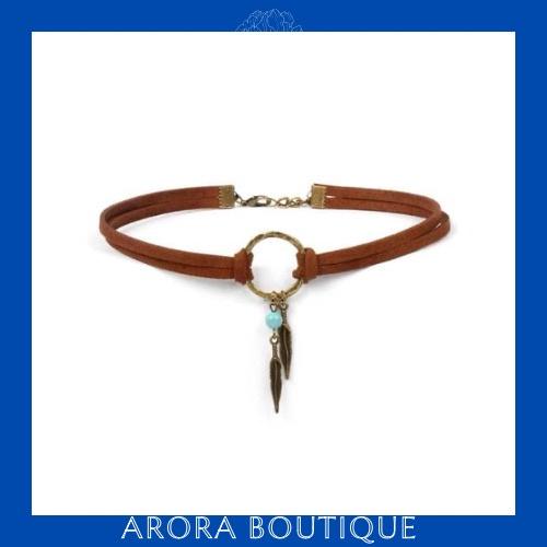 Choker bohemian màu nâu - Vòng cổ thời trang du mục - Arora boutique
