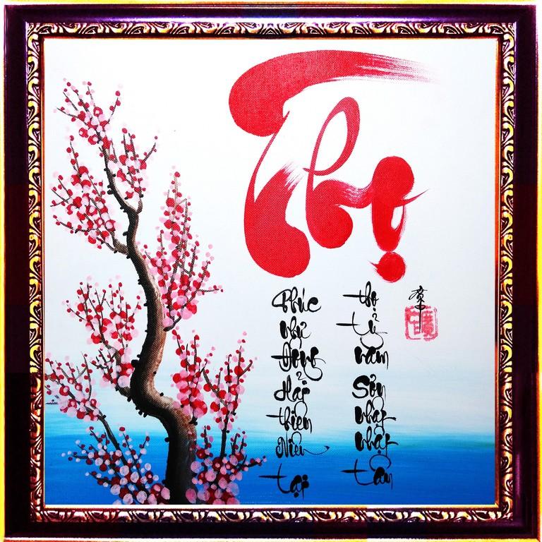 Tranh thư pháp chữ Thọ treo tường TPQ-V44-26