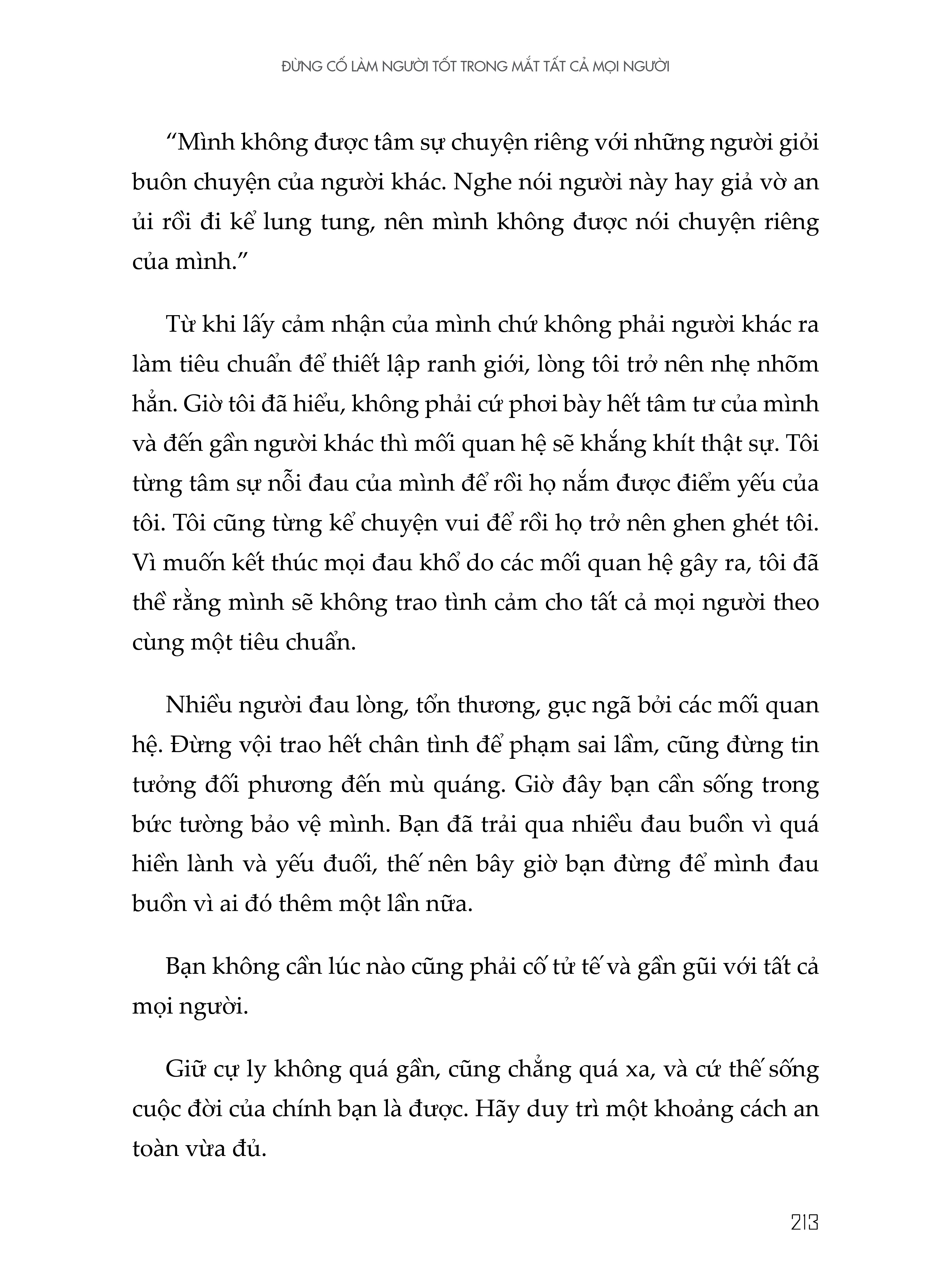 Đừng Cố Làm Người Tốt Trong Mắt Tất Cả Mọi Người (phiên bản 2 bìa: bìa đen xám và bìa trắng bọc ngoài )