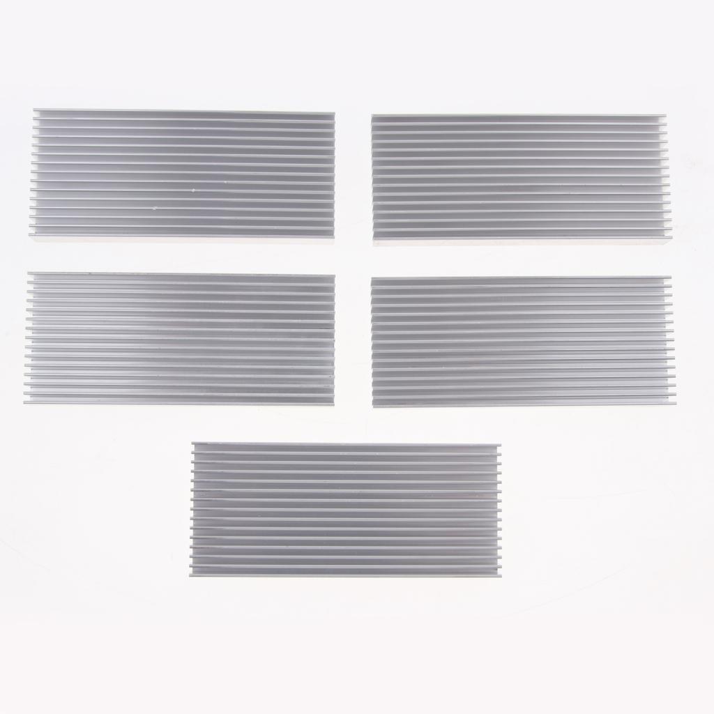 5Piece Aluminum Heatsink Cooling Fin 100mm X 43mm X 11mm for PC CPU, SMD LED,