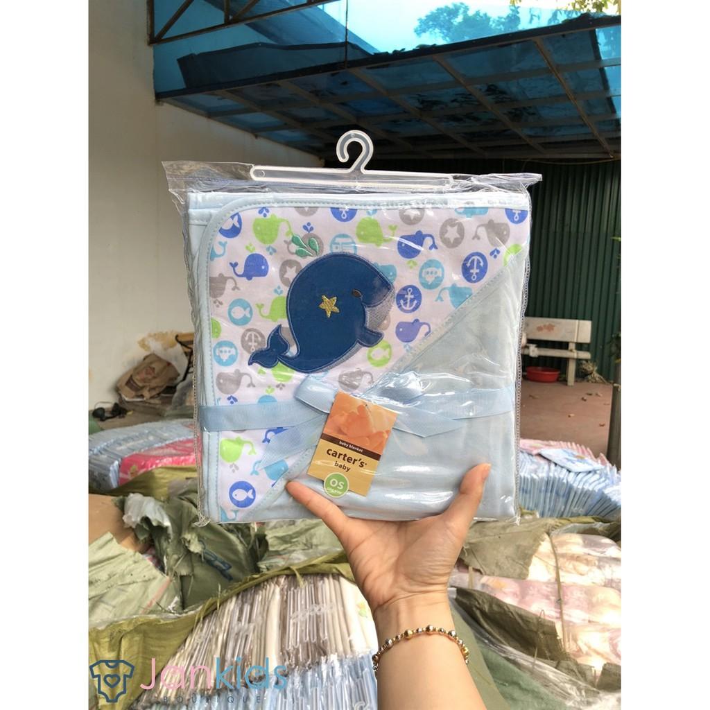 Chăn ủ carter 2 lớp có mũ cho bé sơ sinh loại 1