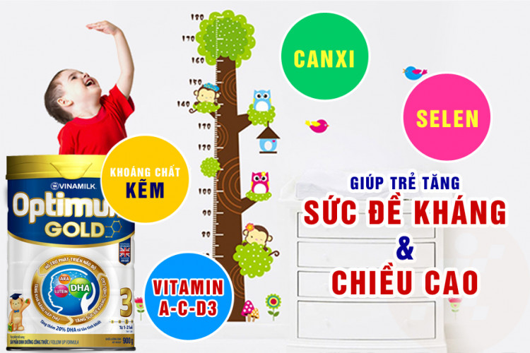 Sữa Bột Vinamilk Optimum Gold 3 900g 5 Sữa bột Optimum Gold 3 900g (cho bé 1-2 tuổi)