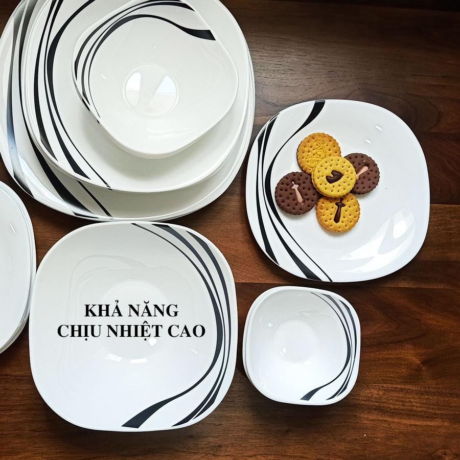Bộ 3 Tô thủy tinh vuông Diva Ivory M.N - Hàng nhập khẩu