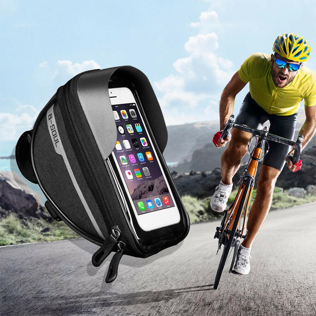 Front Frame Bag Cycling Bike Waterproof Phone Holder Case Pack Red
