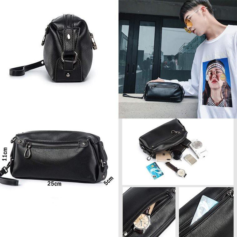 Túi cầm tay Unisex W2P 7750 chất da PU cao cấp chống thấm nước chống bào mòn Ulzzang