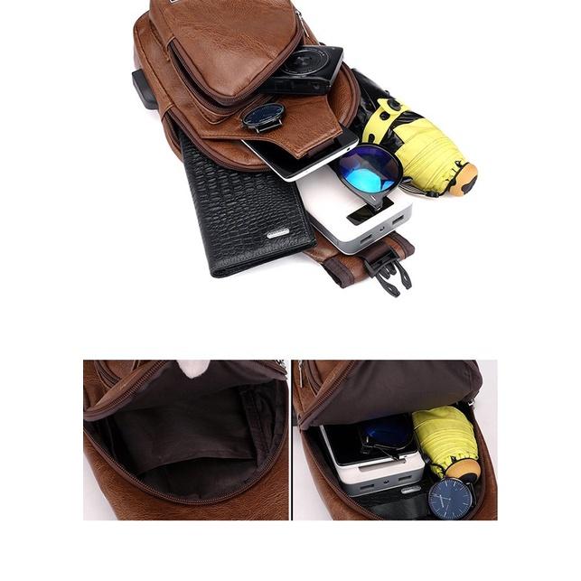 Túi đeo chéo nam Da 4 ngăn