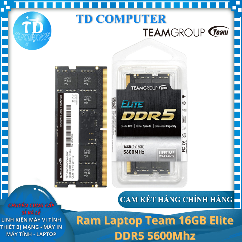 Ram Laptop Team 16GB Elite DDR5 5600Mhz - Hàng chính hãng Viễn Sơn phân phối