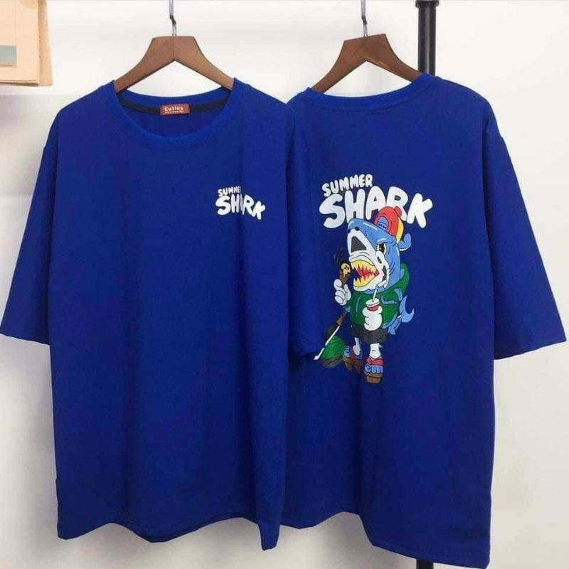 Áo Thun Unisex Shark Tay Lỡ Giấu Quần Nam Nữ Cặp ĐôiHOT RẺ ĐẸPÁo Phông Cotton Mịn Mát Rộng Couple T-shirt