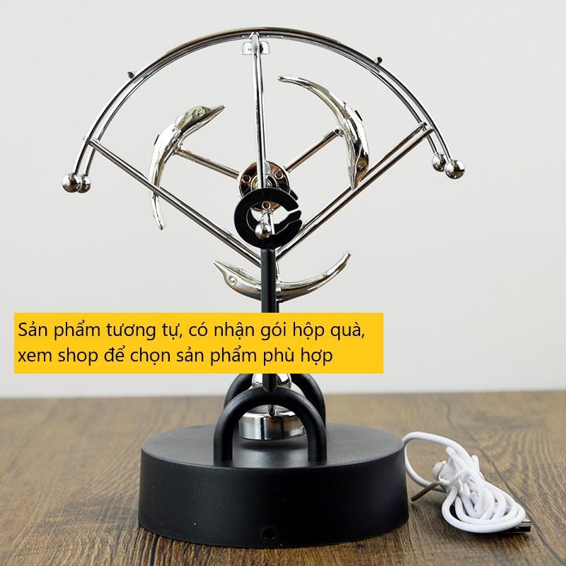 Con lắc Newton phiên bản Cá Heo hai bánh, đồ chơi XẢ STRESS hiệu quả, trang trí bàn làm việc.