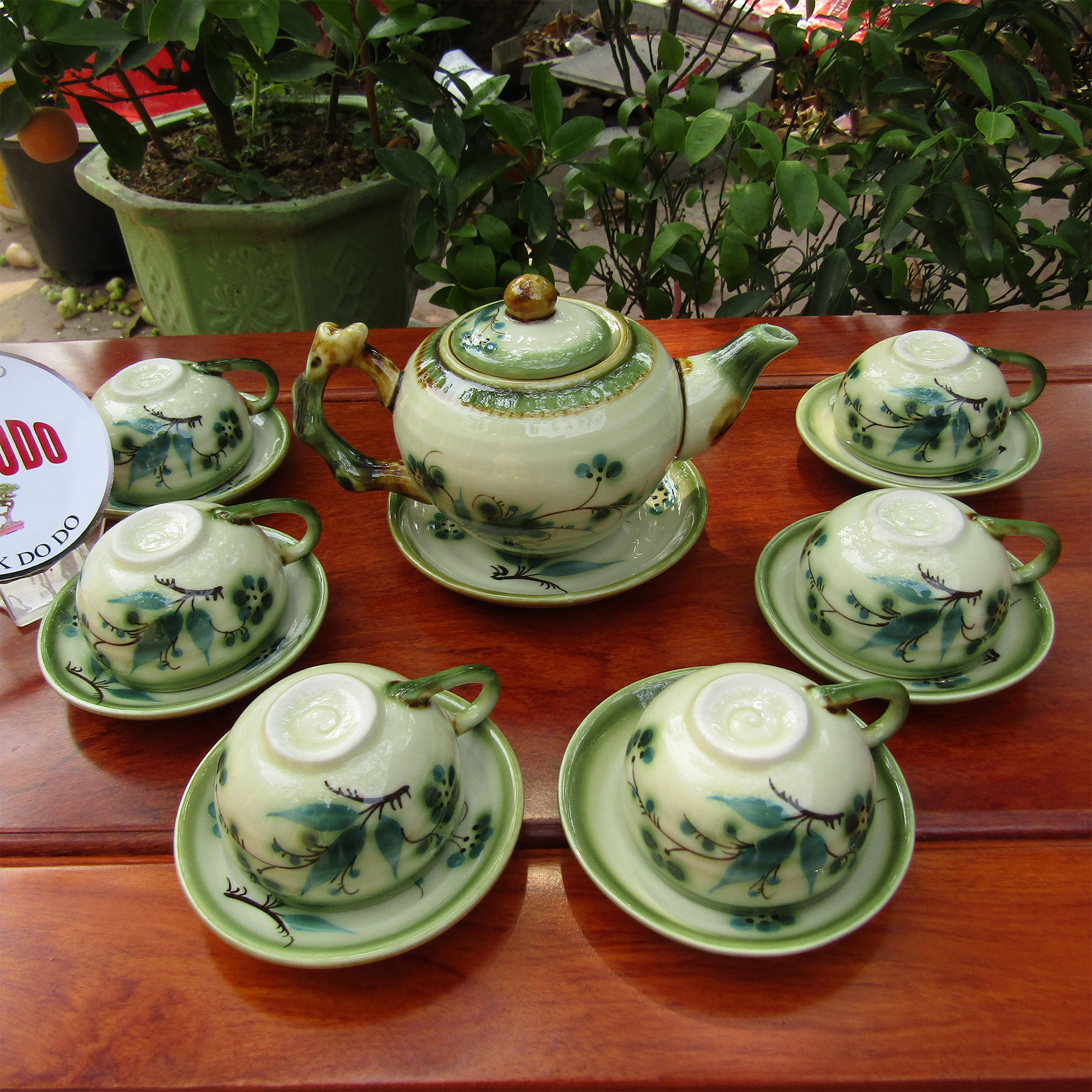 Bộ Ấm Chén Bát Tràng Hoa Vẽ Tay TOKDODO 