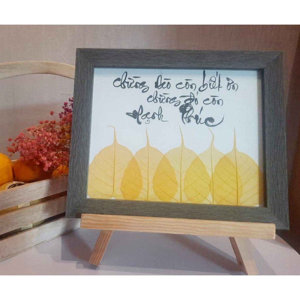 Thư pháp lá bồ đề BIẾT ƠN