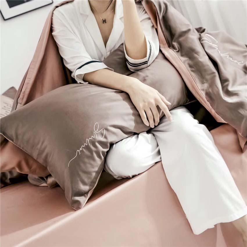 Bộ Chăn Ga Gối Lụa Tencel 60s Đơn Sắc LIDACO Cao Cấp - Nâu Cà Phê