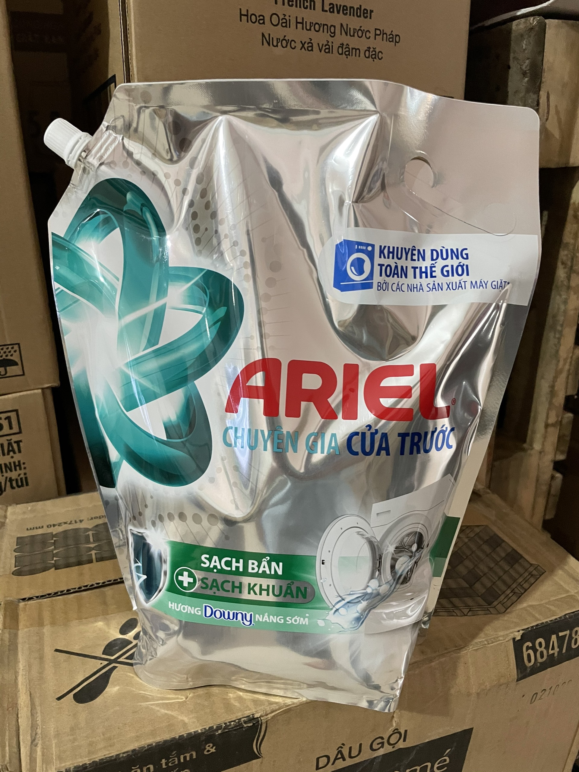 NƯỚC GIẶT ARIEL CHUYÊN GIA CỬA TRƯỚC SẠCH BẨN + SẠCH KHUẨN TÚI 3.2KG