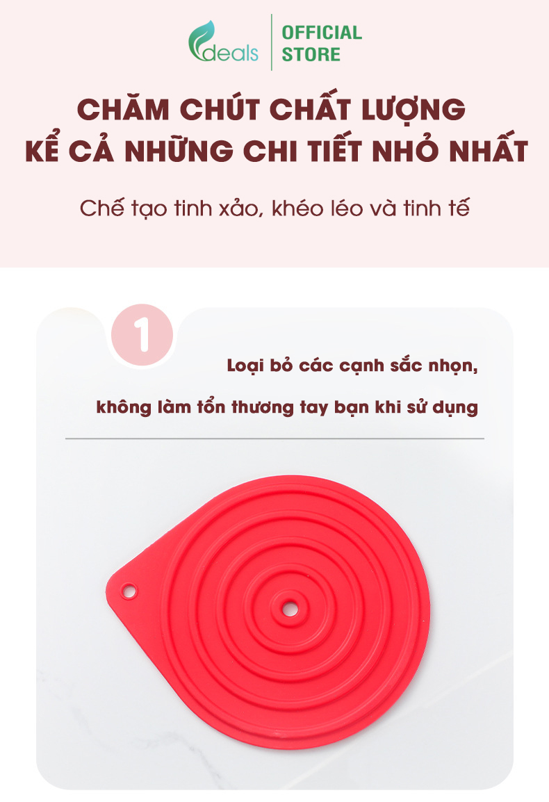 Lót nồi silicone cao cấp chịu nhiệt, chống trượt Ecodeals