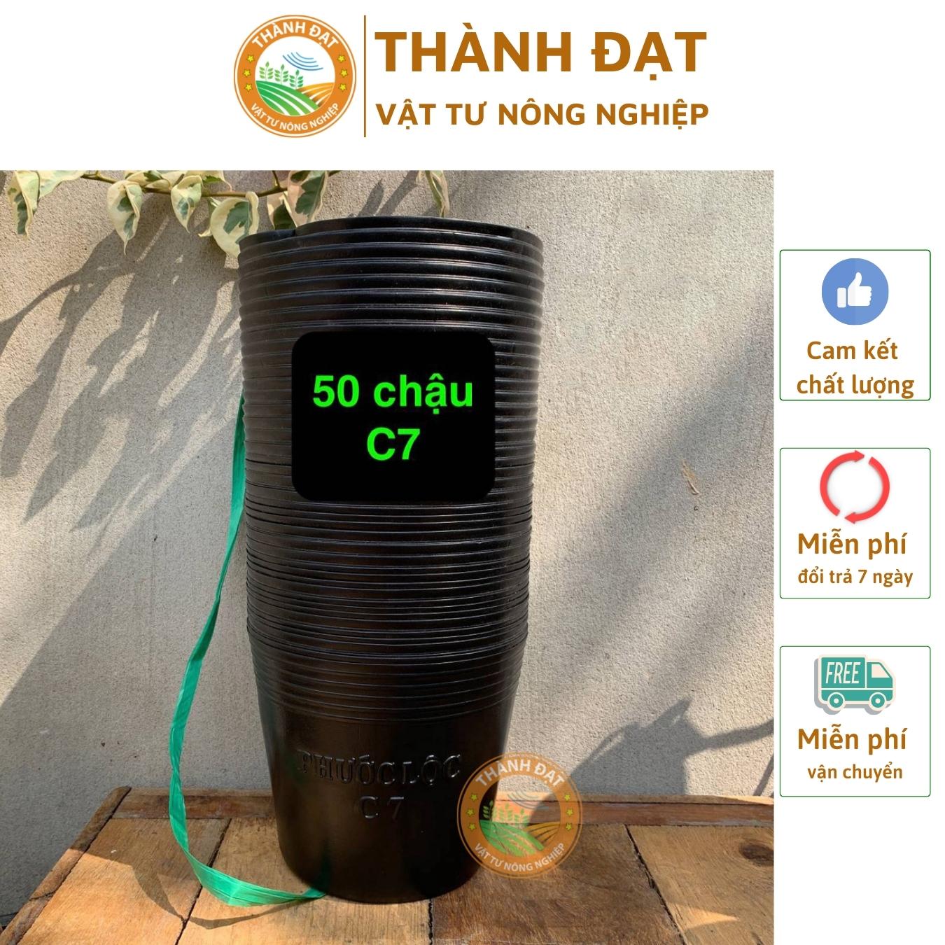 50 Bầu ươm cây cứng C7, chậu nhựa đen trồng cây, ươm cây hàng tốt