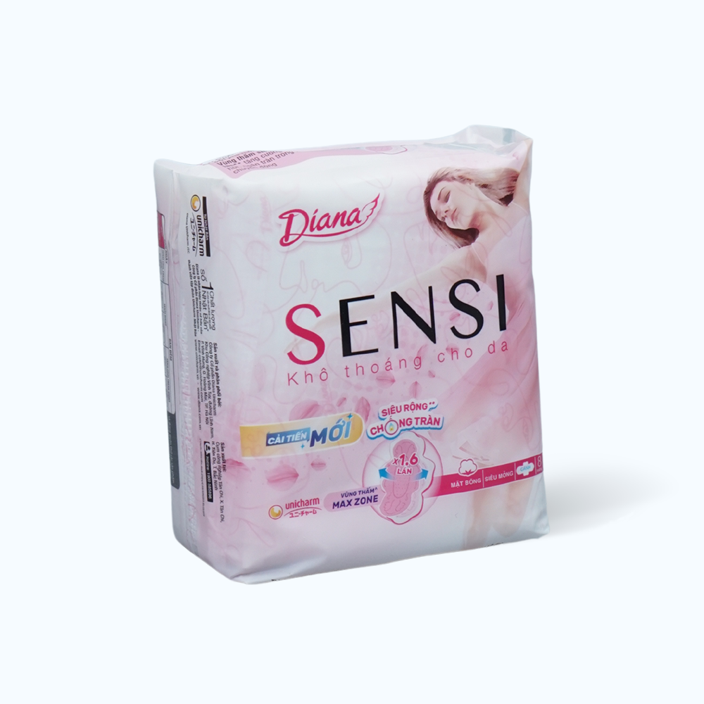 Băng vệ sinh siêu mỏng cánh Diana Sensi (8 miếng/gói)