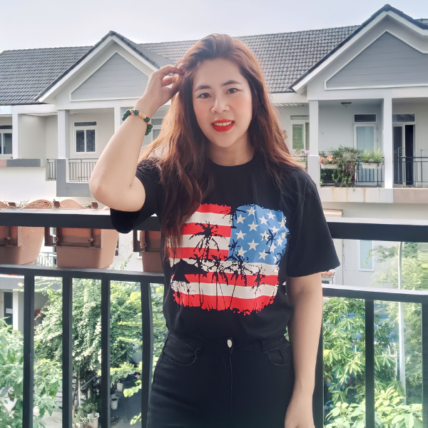 Áo Thun Nam Nữ Form Unisex Mặc Cặp, Áo In Hình Cờ Mỹ, Hình Chữ USA, Chất Thun Cotton Dày Mịn, Mã SP TM001