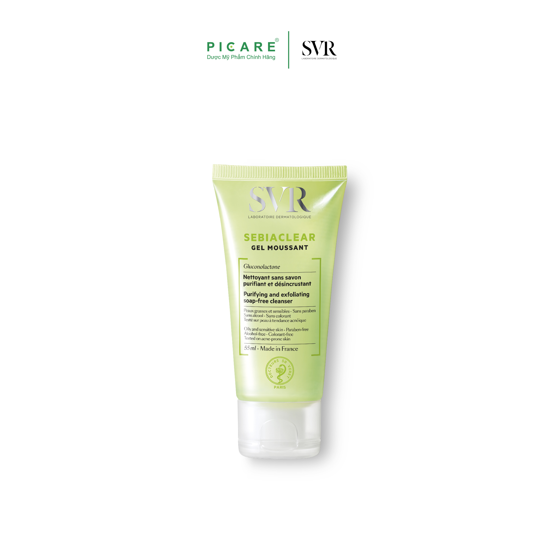 Sữa Rửa Mặt Không Chứa Xà Phòng Dành Cho Da Nhờn Mụn SVR Sebiaclear Gel Moussant 55ml
