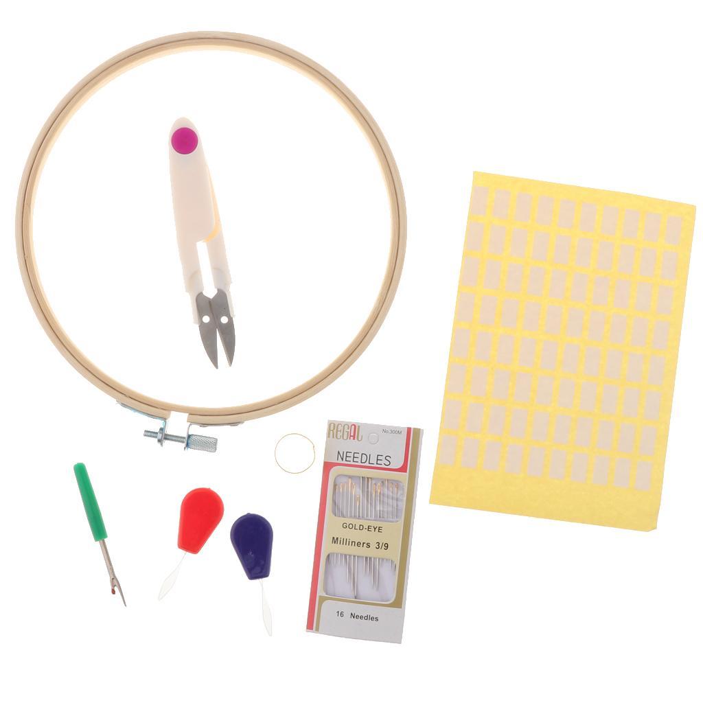 Embroidery Starter Kit with 50 Color Threads & Cross Stitch Hoops & Needles