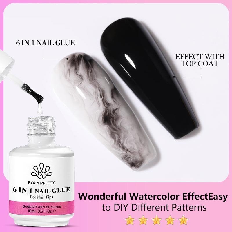 [Cao Cấp] Sơn Gel 6 Trong 1 Born Pretty Chai 15ml Gel Dán Nối Dài Móng Tay, Base 6in1 Liên Kết, Top Loang Màu Sơn Gel Nối Móng Tay Nữ Women
