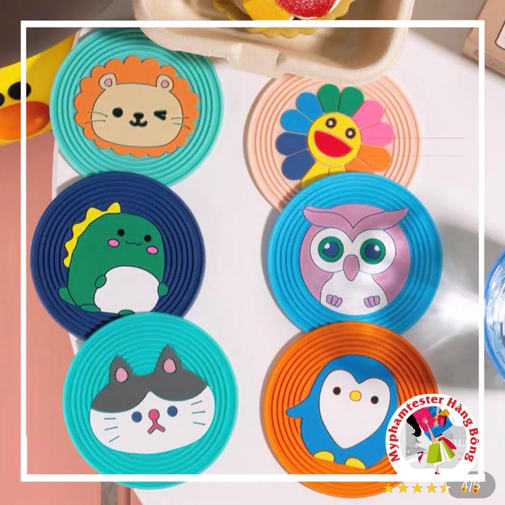 Tấm lót cốc silicone Nhật Bản hoạt hình cách nhiệt, chống trượt