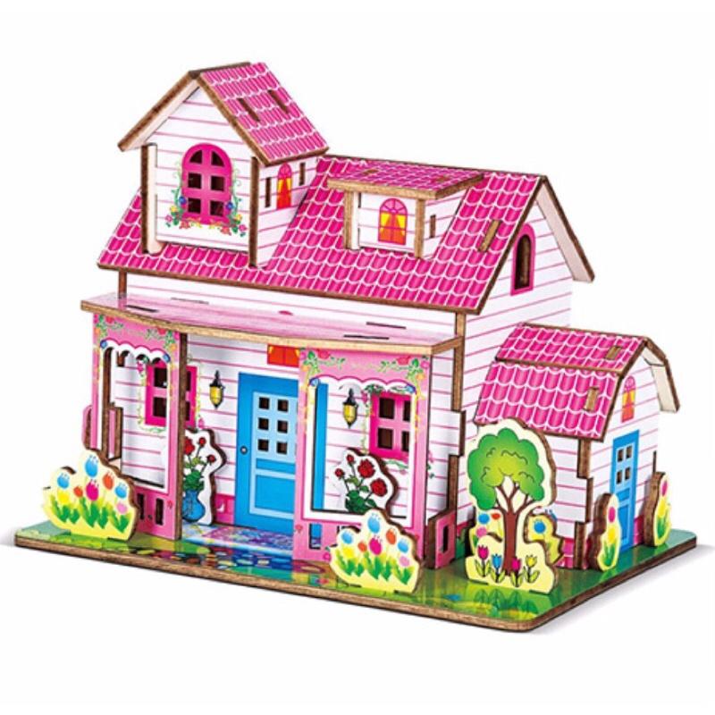 Mô hình Dream house xinh xắn - đồ chơi lắp ráp 3D gỗ