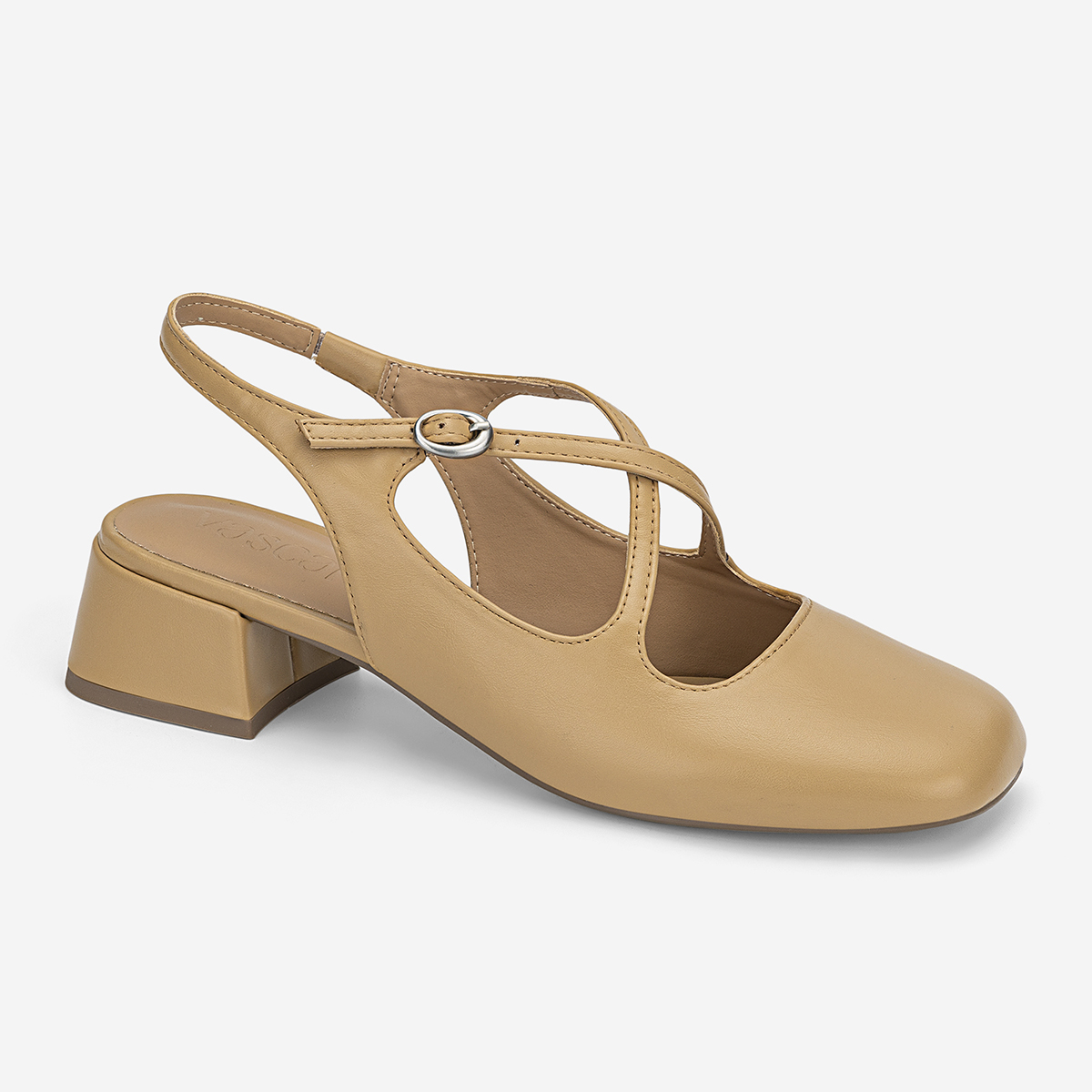 Vascara Giày Slingback Bít Mũi Tròn Quai Chéo - BMN 0714